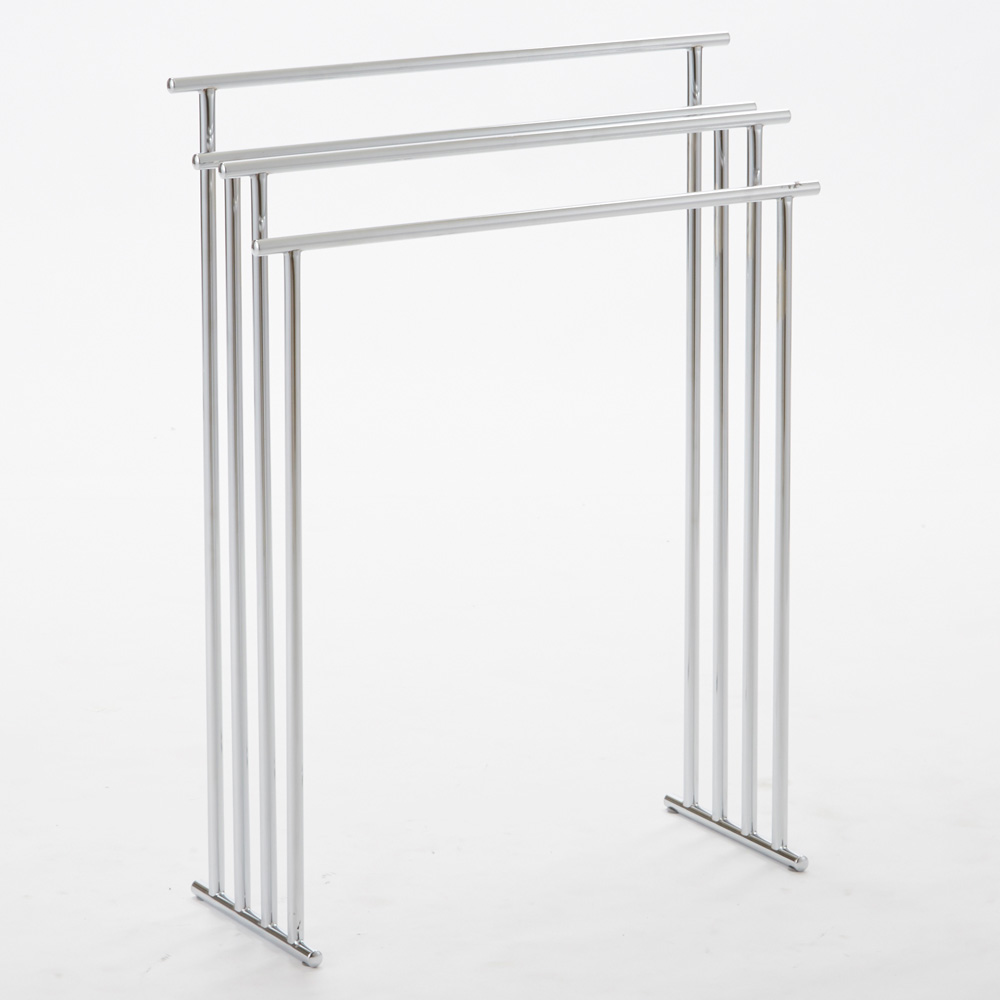 スリムステンレスタオルハンガー 4連 バスタオルスタンド ハンガー バス用品 バスマット H92235