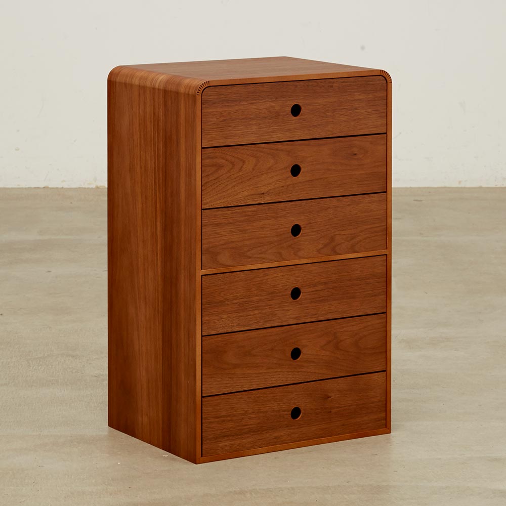 Tiroirs/ティロワール 曲げ木のリビング収納 6段引き出しチェスト リビング リビング収納 H93055