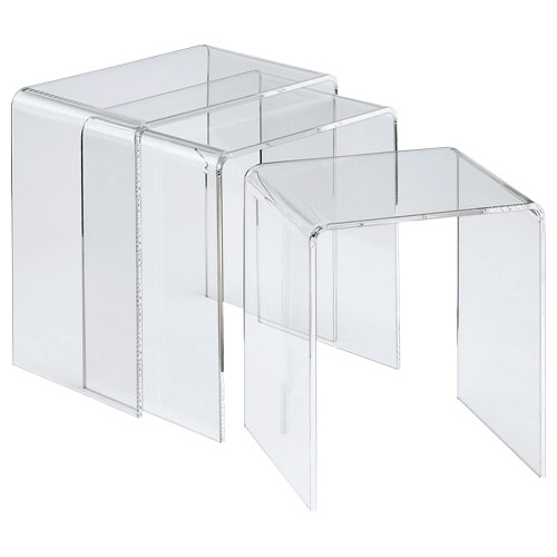Gel/ジェル アクリルネストテーブル 3台セット ネストテーブル テーブル H93210