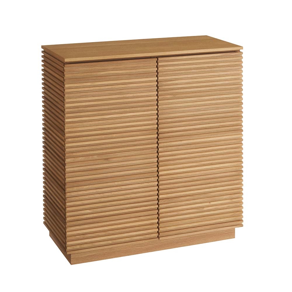 天然木ストライプシリーズ サイドボード 幅78.5cm キャビネット リビングボード リビング収納 H93302