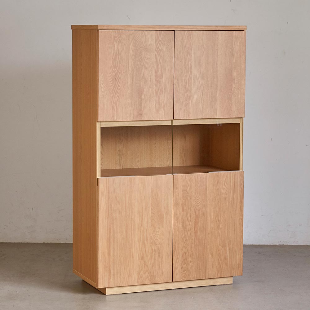 【開梱・設置料金込み】LEDライト付きサイドボードシリーズ LEDキャビネット 幅80cm キャビネット リビングボード リビング収納 H93623