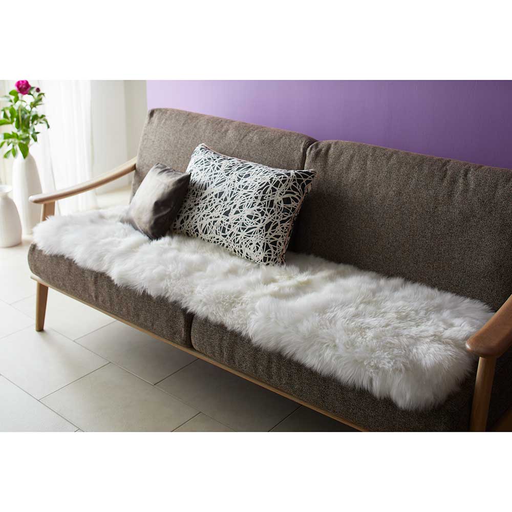 ≪約45×150cm≫ 長毛フルスキンMouton/ムートン シートクッション チェアパッド 椅子 カバー類 H94323