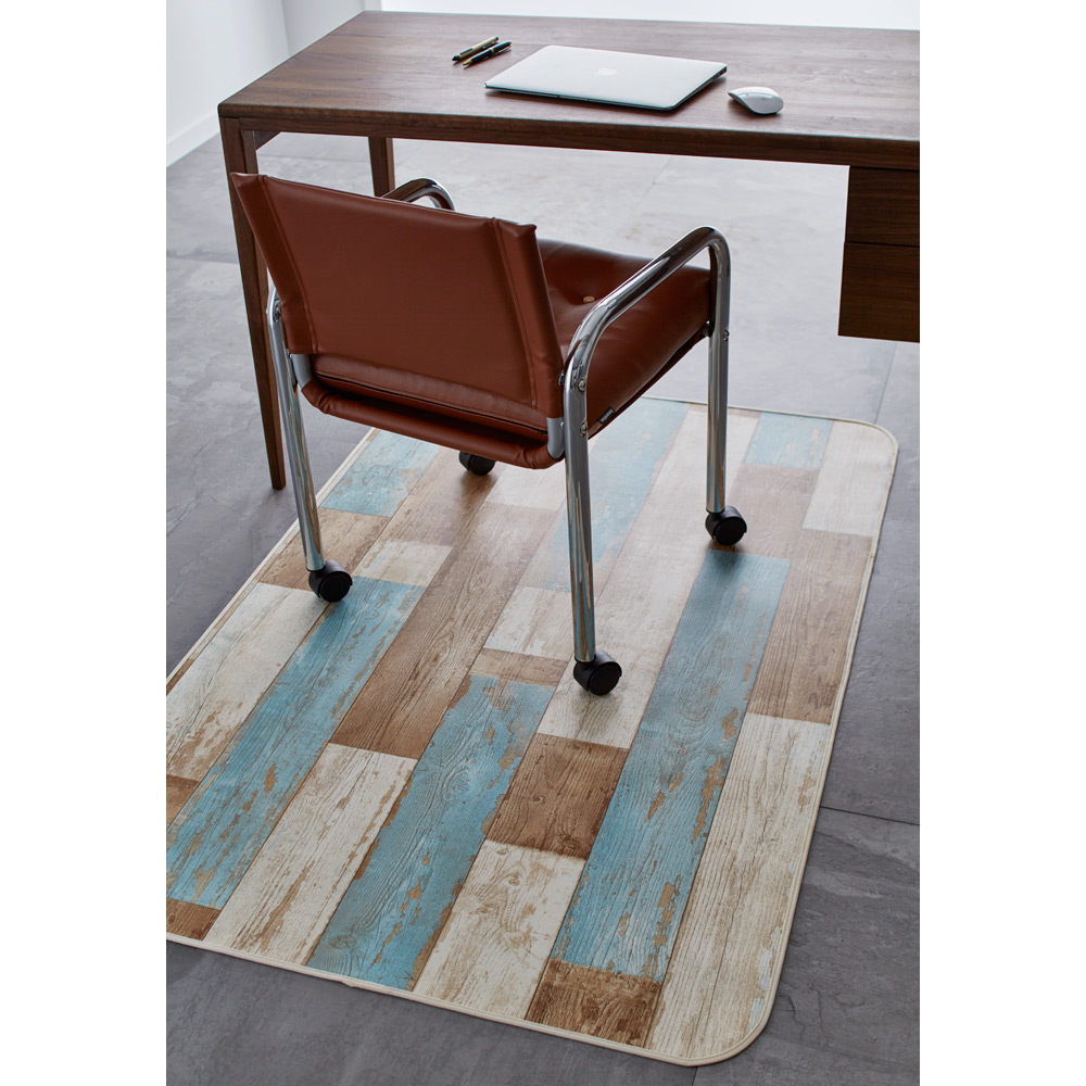 ≪約100×150cm≫ 古材フローリング調デスク下マット チェアマット フロアマット マット カーペット ラグ H94626