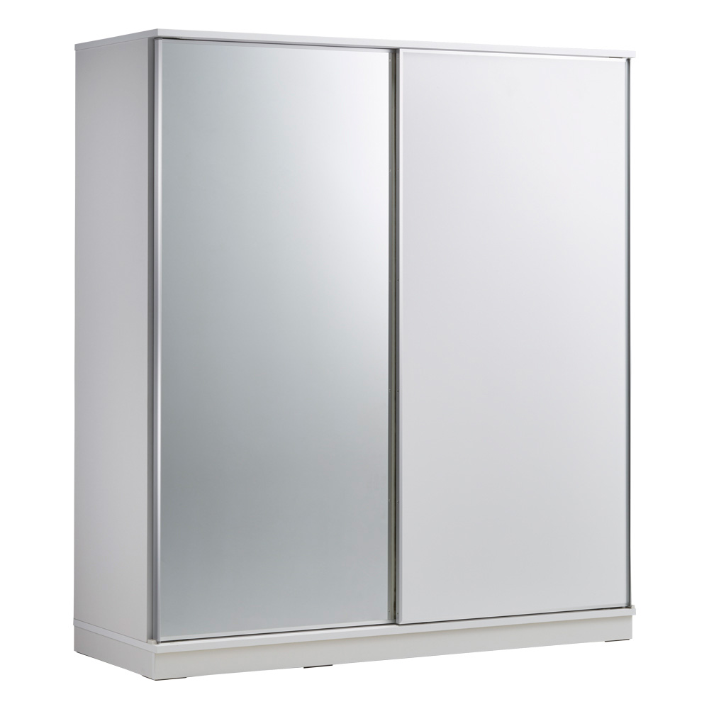 Milath/ミラス スライドワードローブ ミラー扉タイプ 幅160.5cm ワードローブ クローゼット 衣類収納 H95427