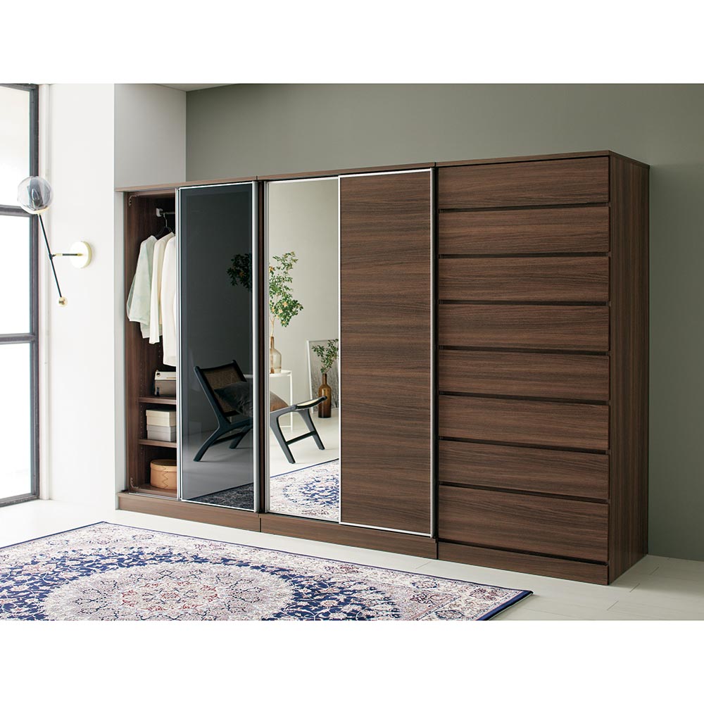 Milath/ミラススライドワードローブ専用オプション タワーチェスト 幅80cm ワードローブ クローゼット 衣類収納 H95428