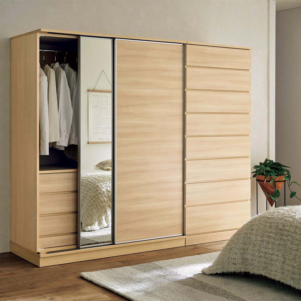 Milath/ミラススライドワードローブ専用オプション タワーチェスト 幅80cm ワードローブ クローゼット 衣類収納 H95428