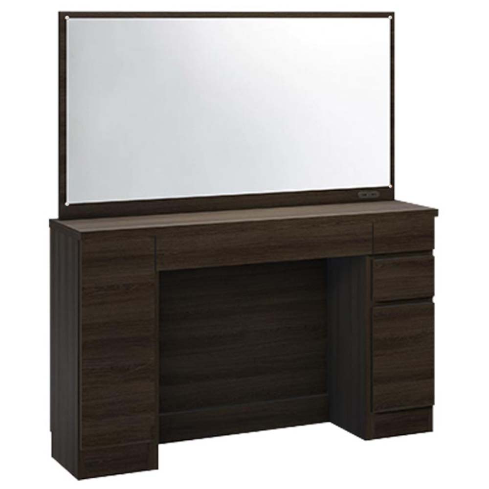 Milath/ミラス 薄型ワイドドレッサー 幅120.5cm 奥行30cm高さ132cm ドレッサー 化粧台 鏡台 小物収納 フリーボックス H95430