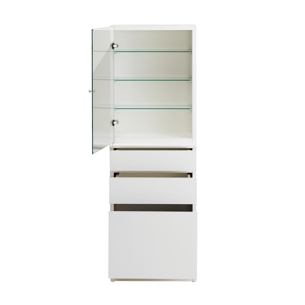 Milath/ミラス 薄型ワイドドレッサー用サイドチェスト 幅45cm 奥行30cm高さ132cm タンス 衣類収納 H95432