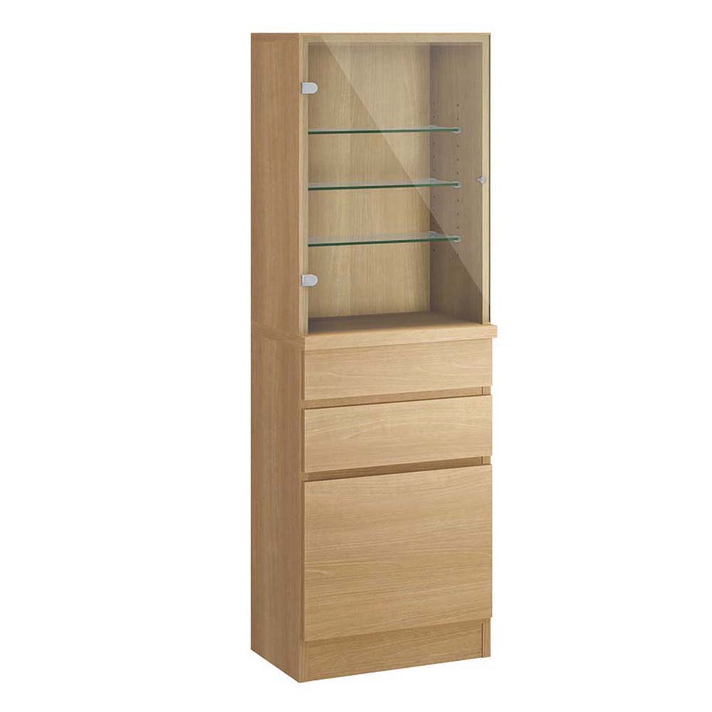 Milath/ミラス 薄型ワイドドレッサー用サイドチェスト 幅45cm 奥行30cm高さ132cm タンス 衣類収納 H95432