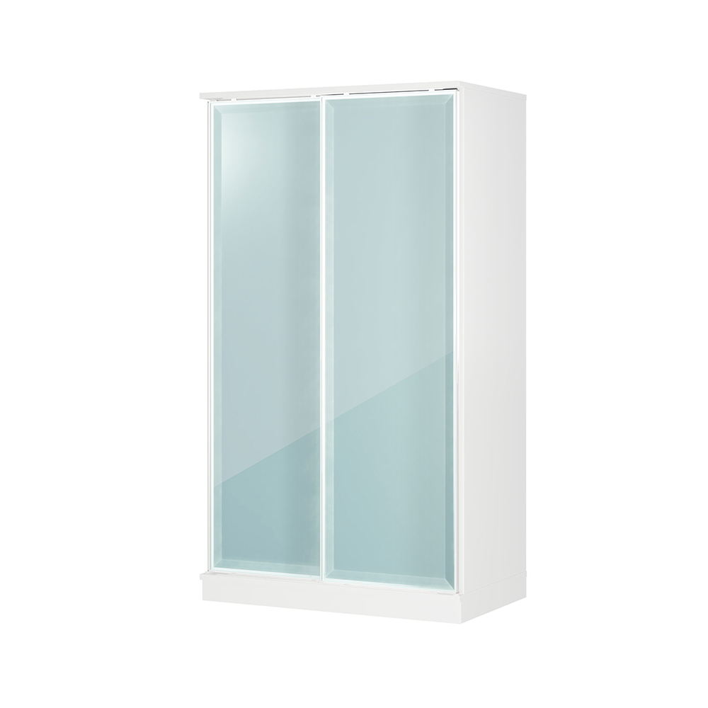 Milath/ミラス スライドワードローブ ガラス扉タイプ 幅100.5cm ハンガーラック パイプハンガー 衣類収納 H95442