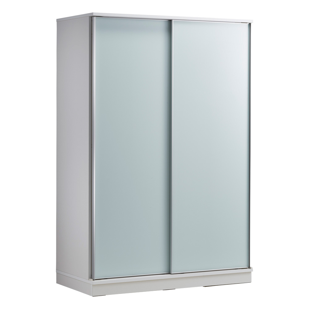 Milath/ミラス スライドワードローブ ガラス扉タイプ 幅120.5cm ハンガーラック パイプハンガー 衣類収納 H95443