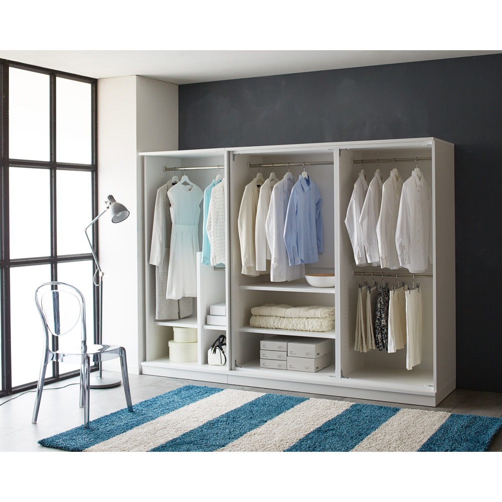 ≪本体幅100.5左用 棚板幅53.5cm≫Milath/ミラス スライドワードローブ専用オプション棚板 左側用 ワードローブ クローゼット 衣類収納 H95454