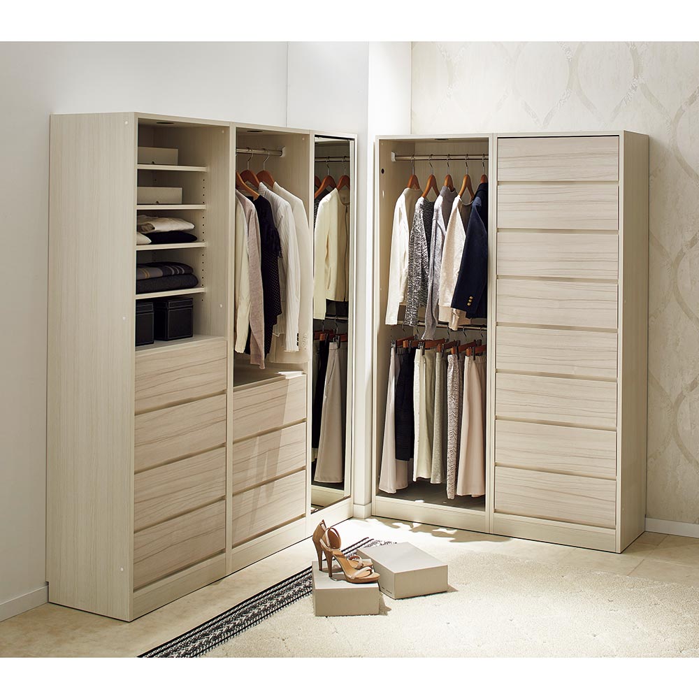 Vises/ヴィセス オープンワードローブ 幅60cm 棚＆引き出し ワードローブ クローゼット 衣類収納 H95503