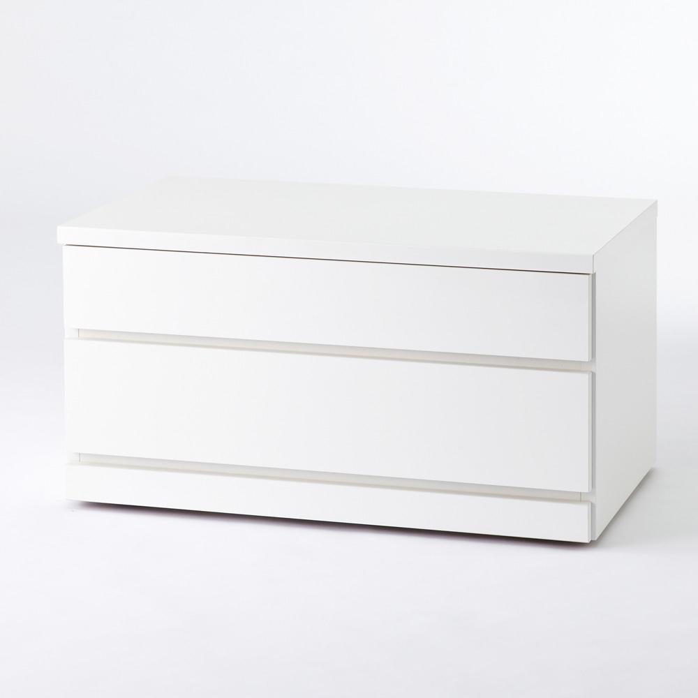 クローゼットチェスト（隠しキャスター付き） 幅75cm・2段 押入れ クローゼット収納 衣類収納 H95608