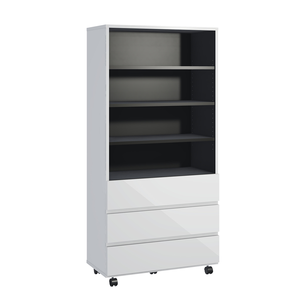 ≪幅80m≫Gir/ジアー 移動式クローゼット 棚＆引き出しタイプ ハンガーラック パイプハンガー 衣類収納 H95813