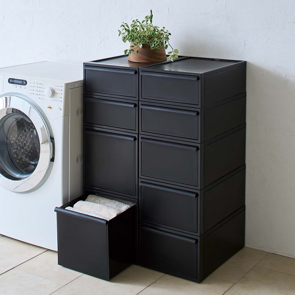 Carre-ism/カレイズム システム衣類収納 中型 同色3個組 収納ボックス 小物収納 フリーボックス H95821