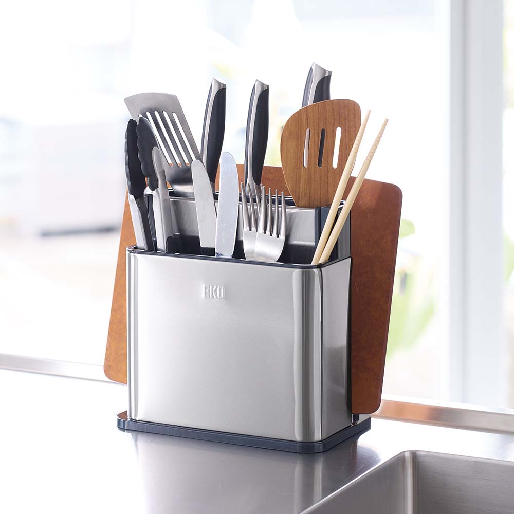 EKO カトラリーラック ツール＆ナイフ・まな板スタンド  包丁・まな板収納 水切りかご ラック シンク周り用品 H91504