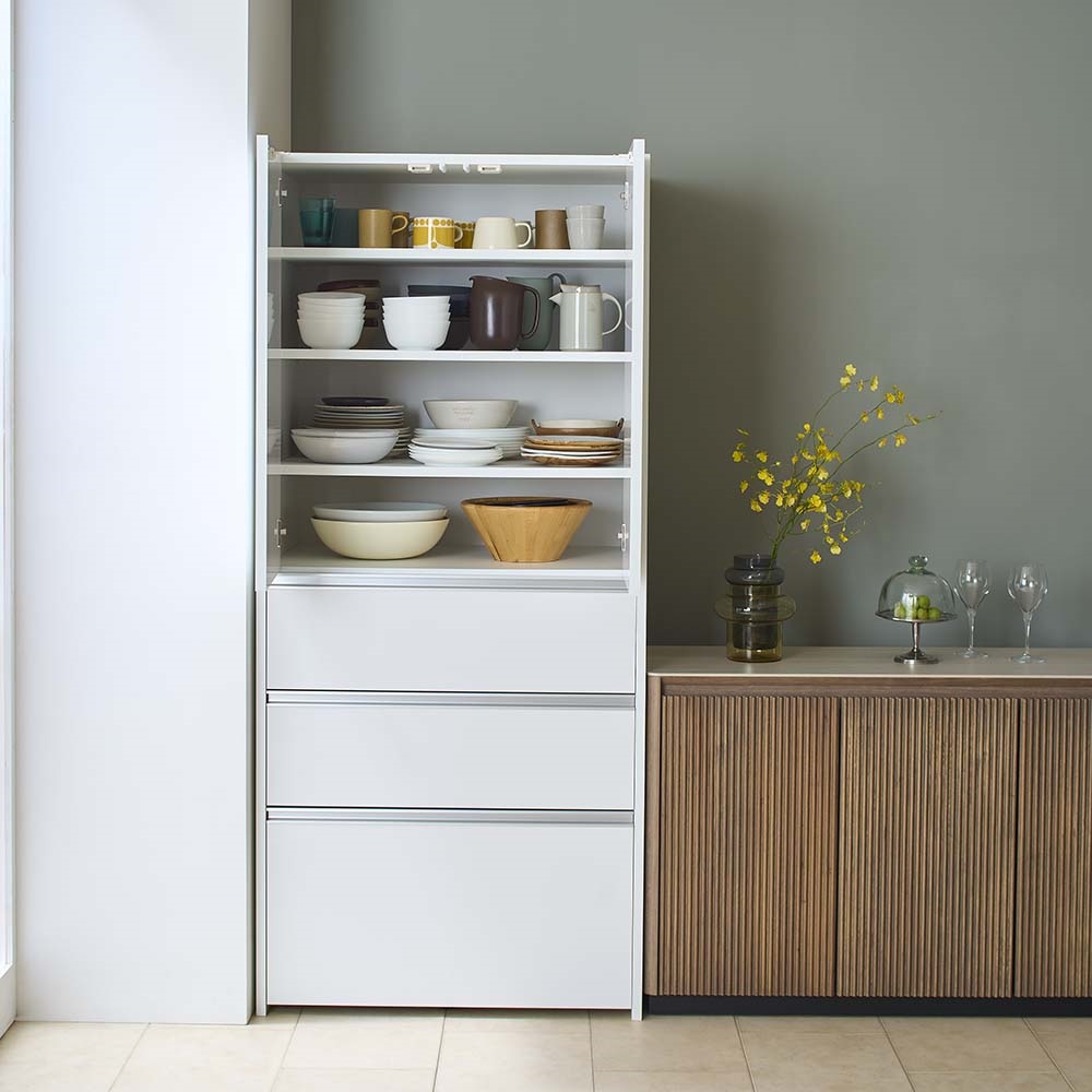 Ymir/ユミル 隠せるストッカー 幅80cm奥行45cm高さ178cm キッチンストッカー 隙間収納 キッチン収納 H92005