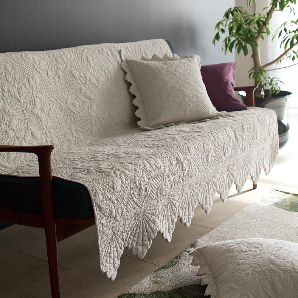 ≪約100cm×150cm（2人掛）≫コットンキルト Shella/シェルラ ソファカバー 人掛けソファーカバー ソファーカバー H94837