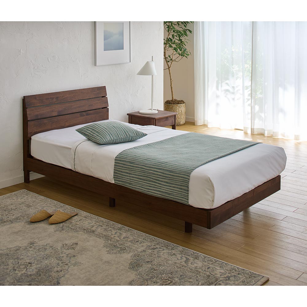 ≪ダブル≫国産アルダー天然木すのこベッド フレームのみ ベッドフレーム ベッド H95219