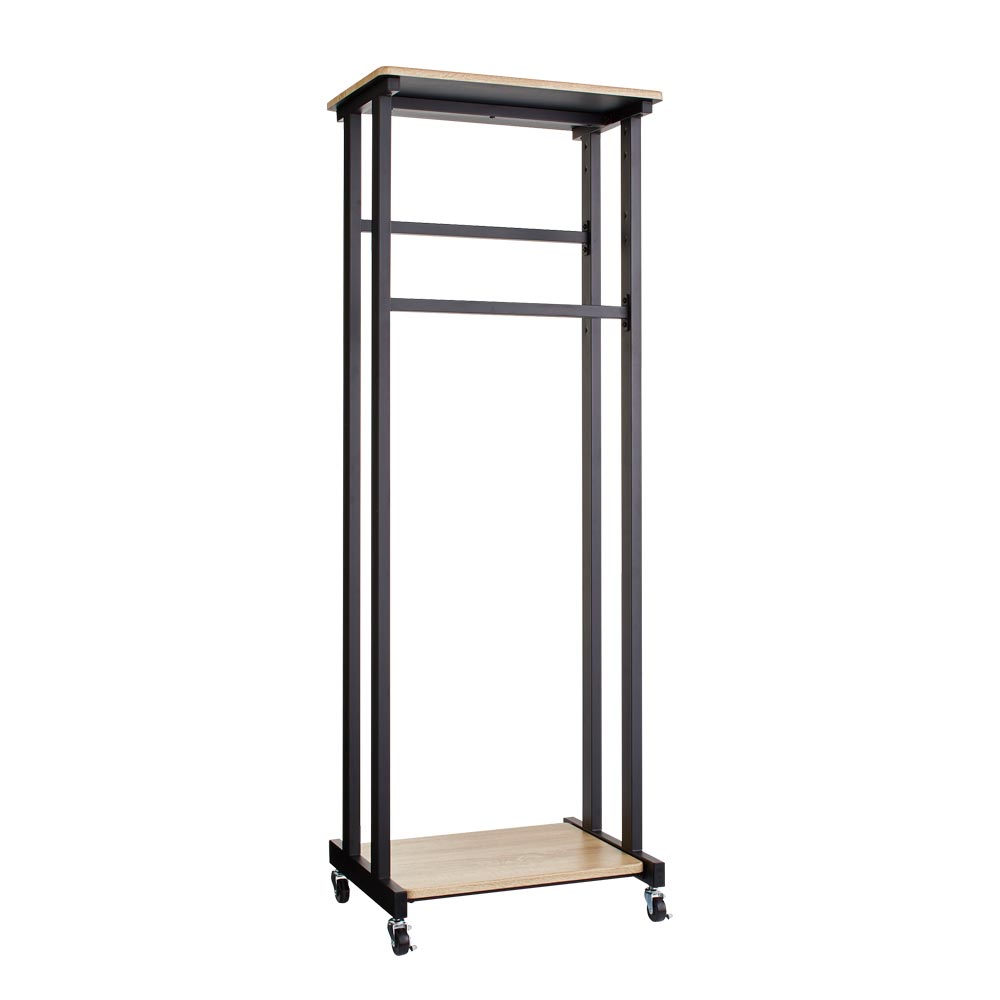 HS Brooklyn/エイチエスブルックリン 上下棚付頑丈ハンガー ダブル 幅60 ハンガーラック パイプハンガー 衣類収納 H95619