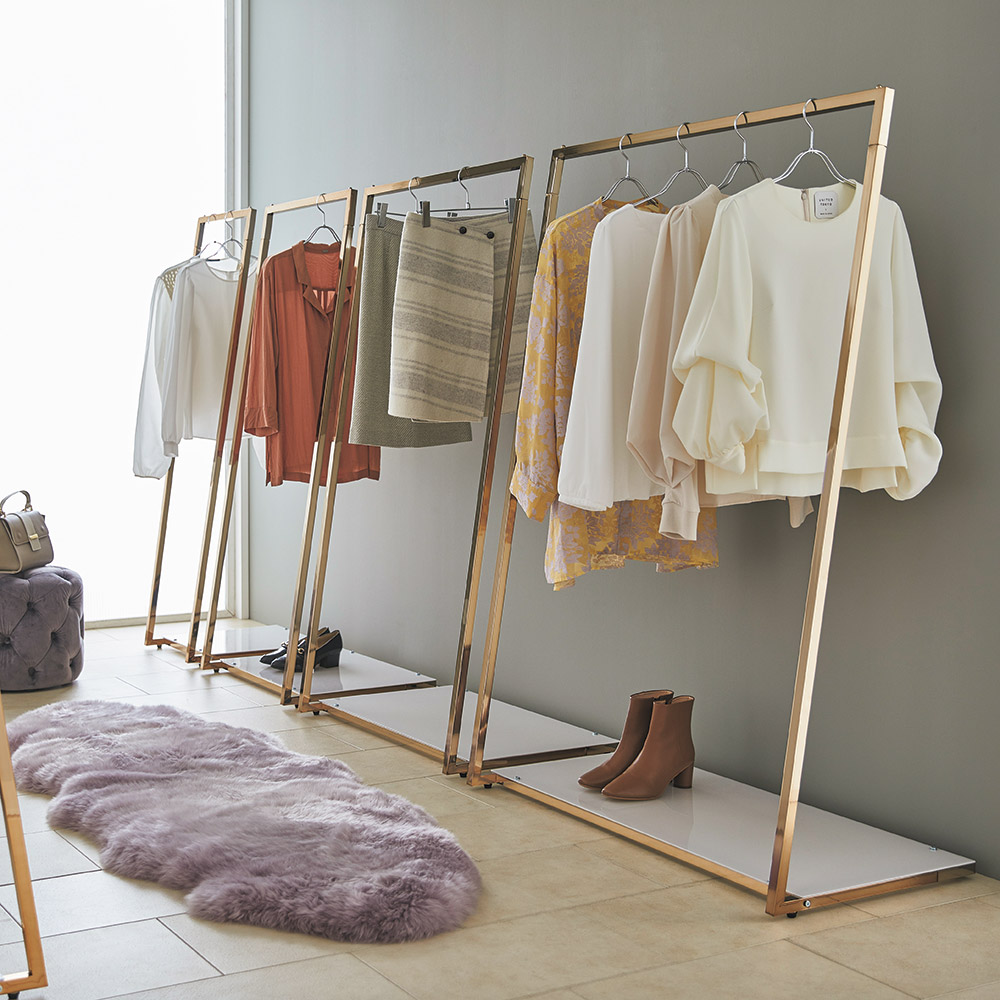 dinos　Lettre　ディノス　レットル ハンガーラック 100　金　① Lettre/レットル ハンガーラック ゴールド 幅100cm 通販 - ディノス