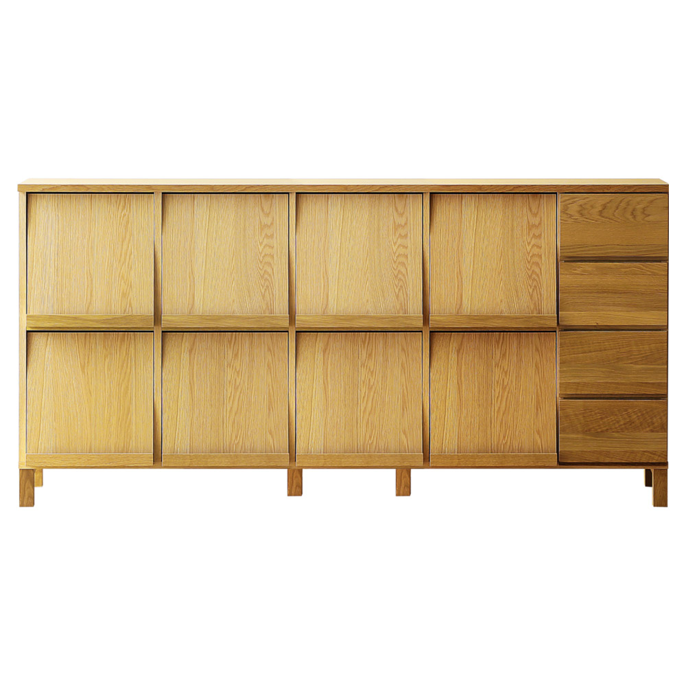 Lecce/レッチェ フラップ扉リビングボード オーク 幅180cm キャビネット リビングボード リビング収納 H02525