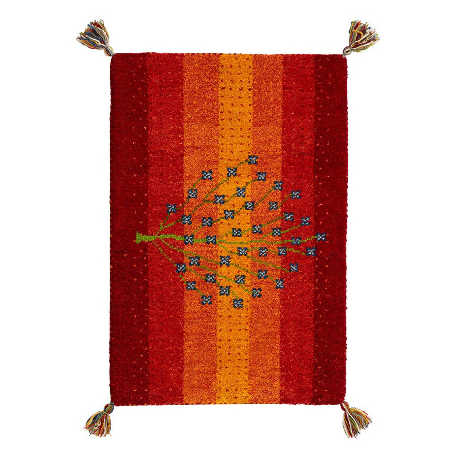 Gabbeh/ギャッベ インド製マット 約60cm×90cm 玄関マット カーペット ラグ マット H03612