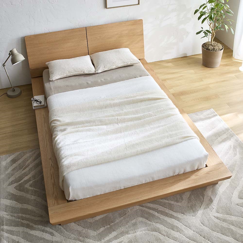 ≪シングル≫ Ficus/フィカス 天然木フロアベッド マットレス付き 木製ベッド ベッド H04033