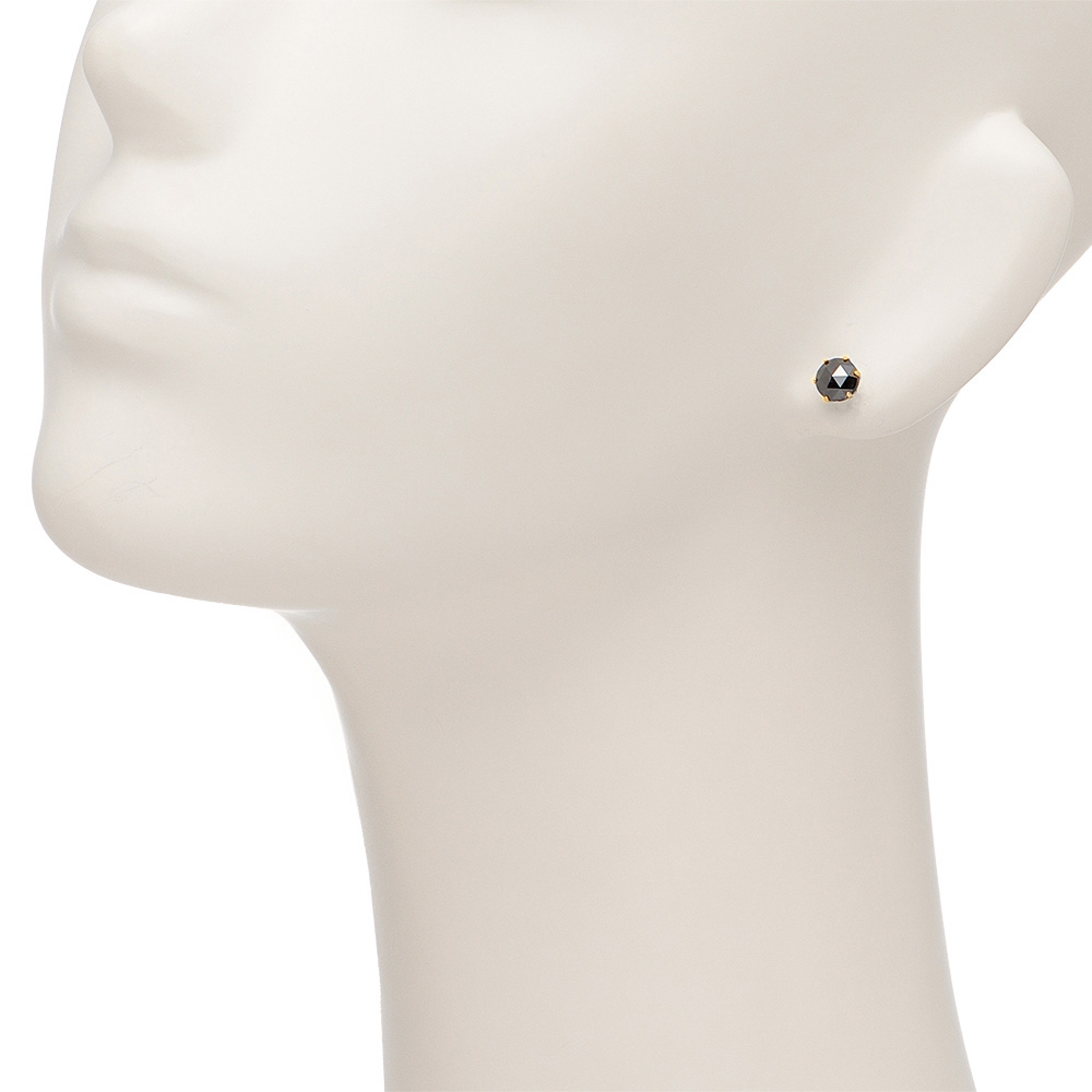新品 ブラックダイヤモンドピアス 0.20ct K18 黒