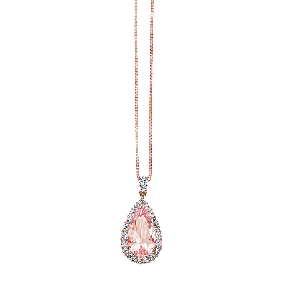 ネックレス　k18 ピンク　ダイヤモンド　スライドアジャスター