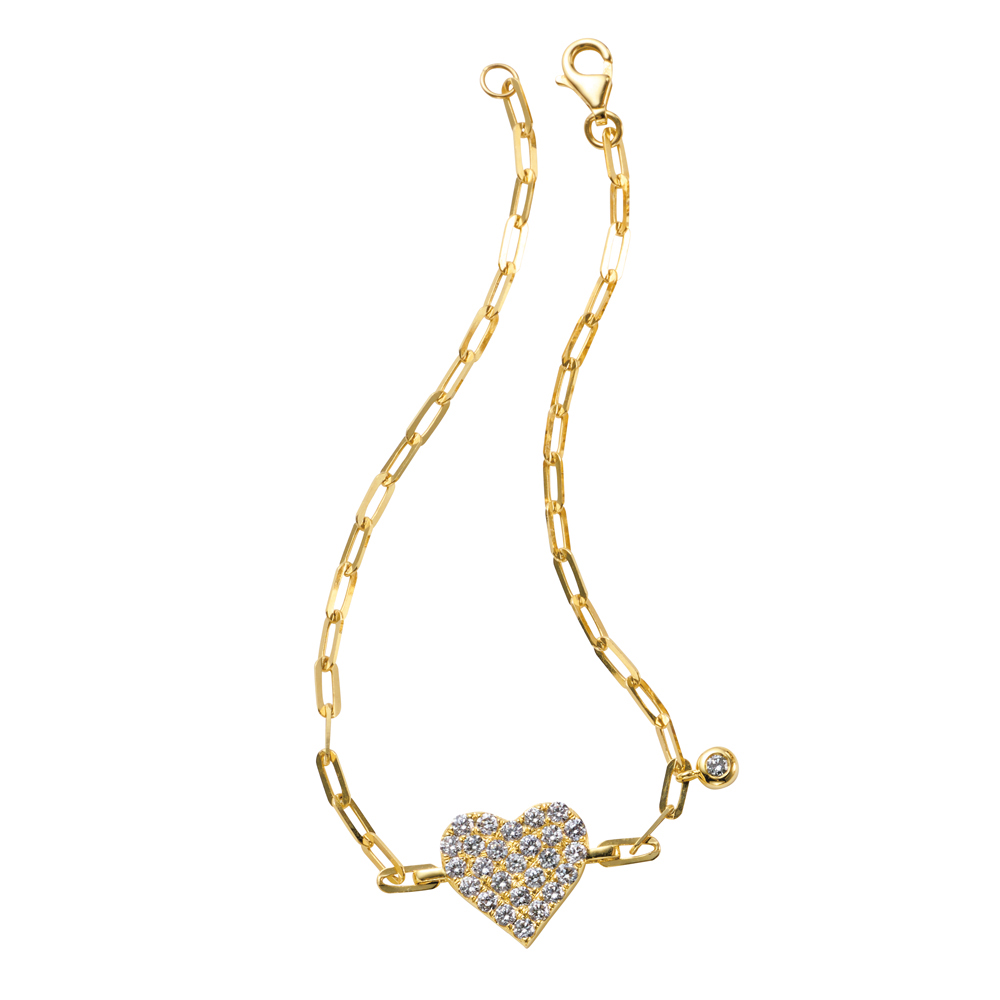 バッグ 靴 アクセサリー ジュエリー ダイヤモンド K18 0.6ctダイヤ ハート クリップ ブレスレット J59812