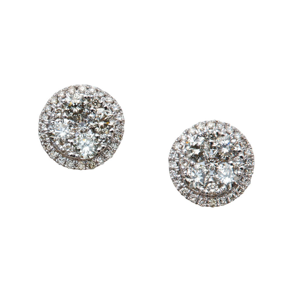 K18WG 1ctダイヤ スタッドピアス ディノスANAmall店 