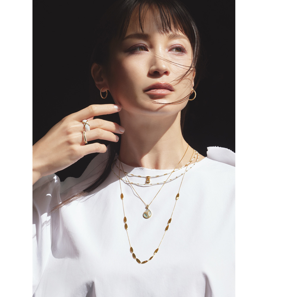 K18パブェダイヤデザインネックレス ツイスト ヘッド&チェーンゴールド