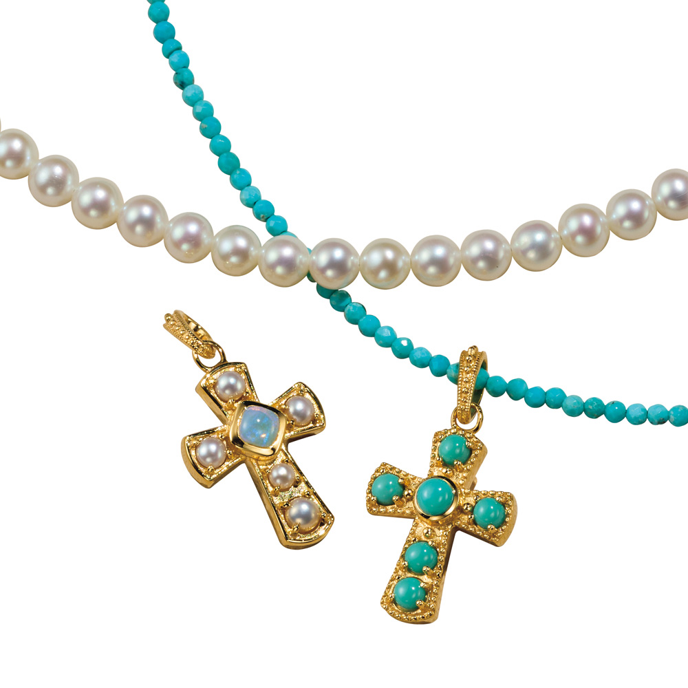 ROKUZAN/碌山 ターコイズ・パール リバーシブルペンダント ディノス  