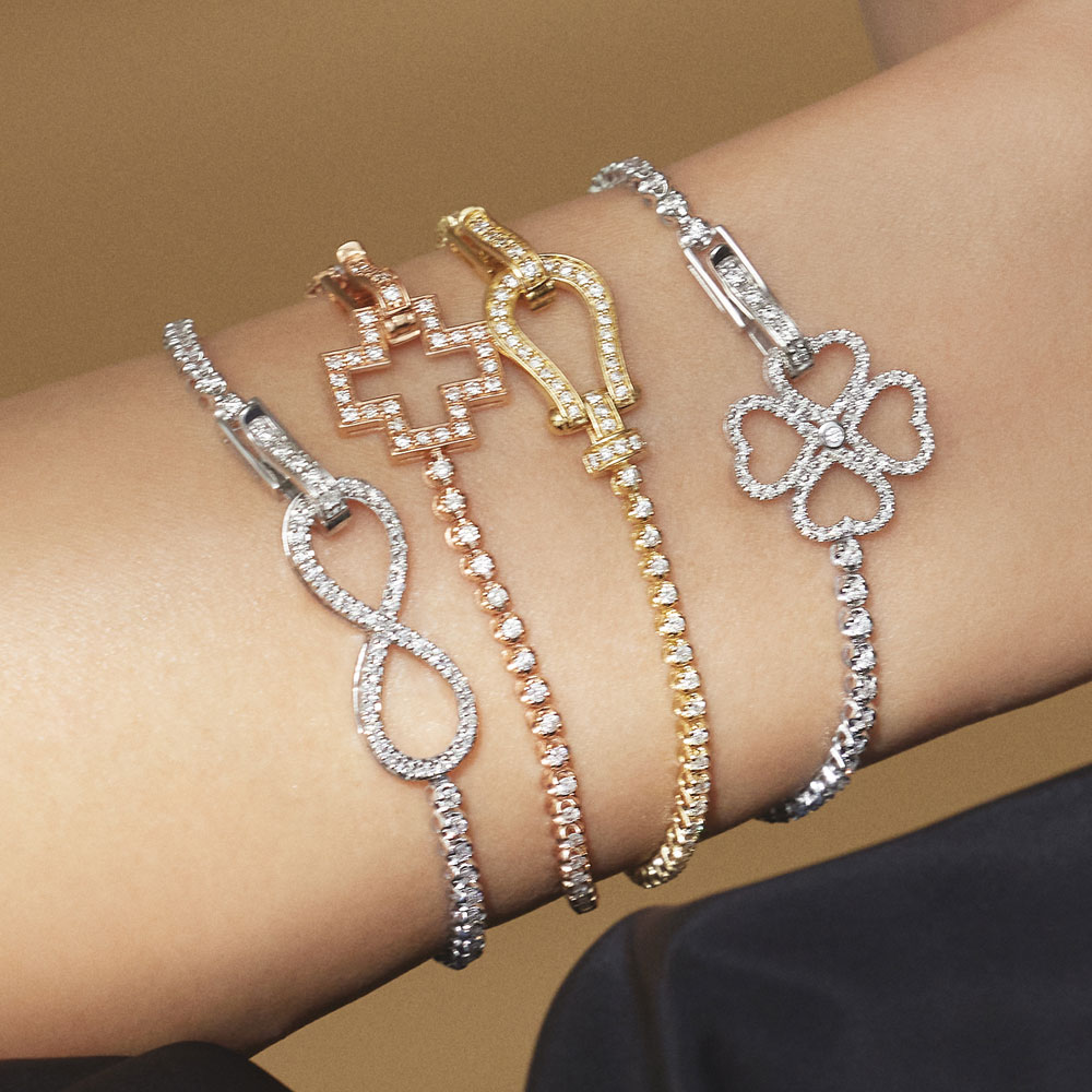 ホワイトゴールドK18WGメレダイアテニスブレスレット1ct 金 男女