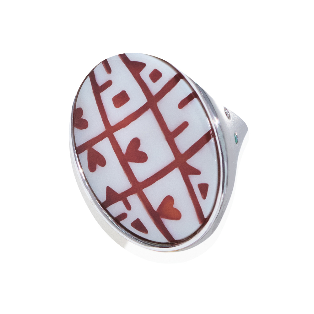 Garofalo/ガロファロ SV シェルカメオ デザイン リング シルバー製 ジュエリー アクセサリー J73504