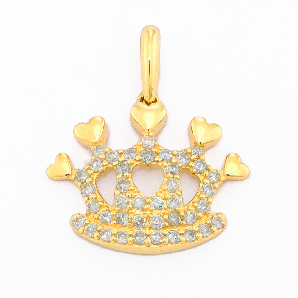 K18 0.3ctダイヤ クラウン ペンダントヘッド ダイヤモンド ジュエリー アクセサリー J74608