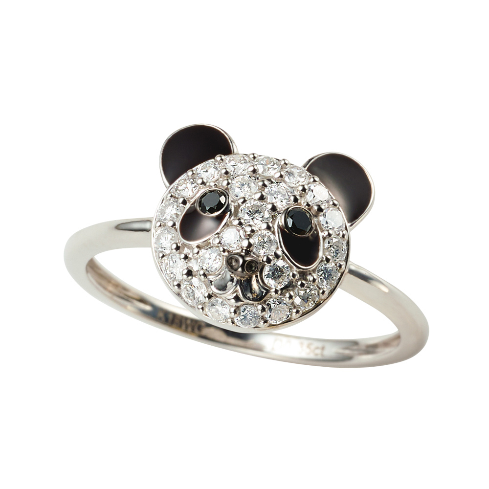 K18 0.35ctダイヤ パンダ リング ダイヤモンド ジュエリー アクセサリー J74811