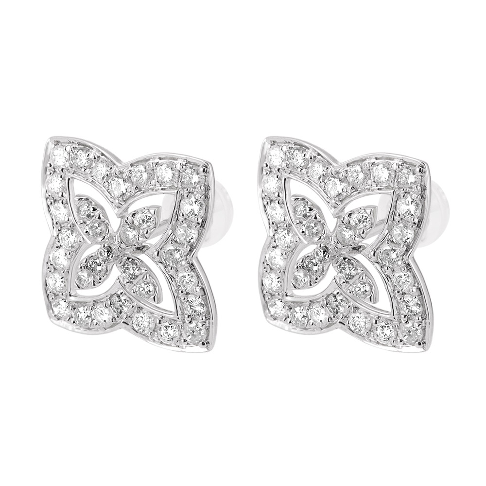 K18 1ctダイヤ フラワー ピアス ダイヤモンド ジュエリー アクセサリー J74814