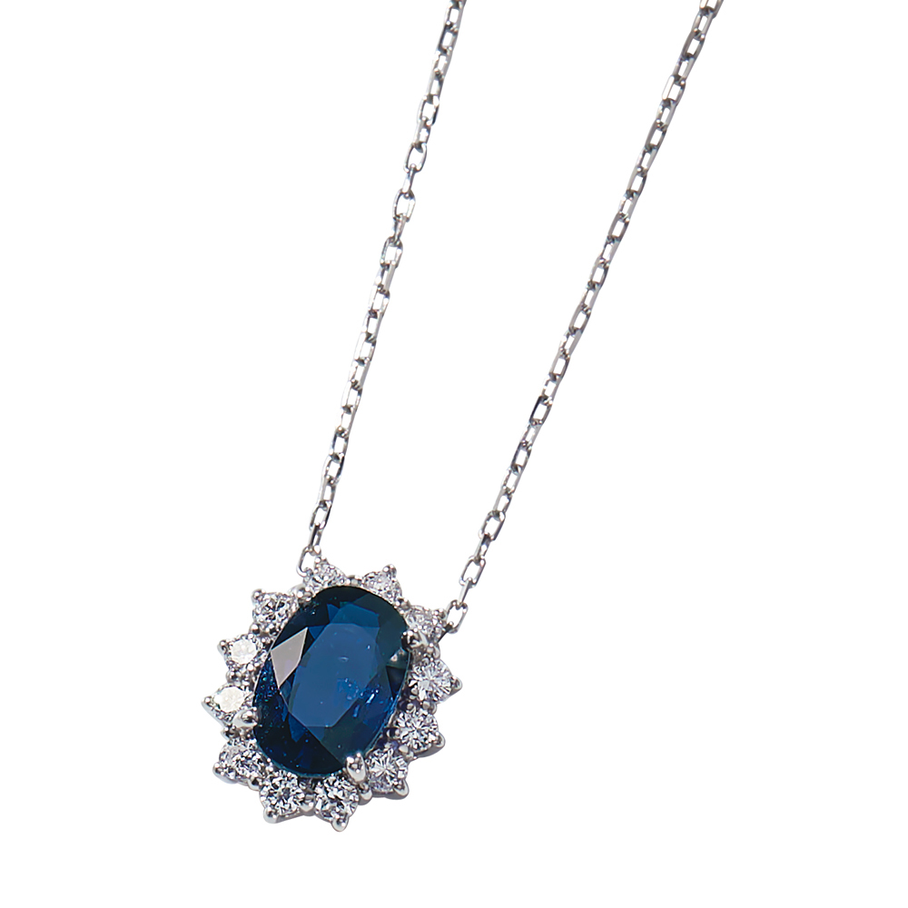 Pt 1ctルビー/サファイア・ダイヤ ペンダント プラチナ製 ジュエリー アクセサリー J75106