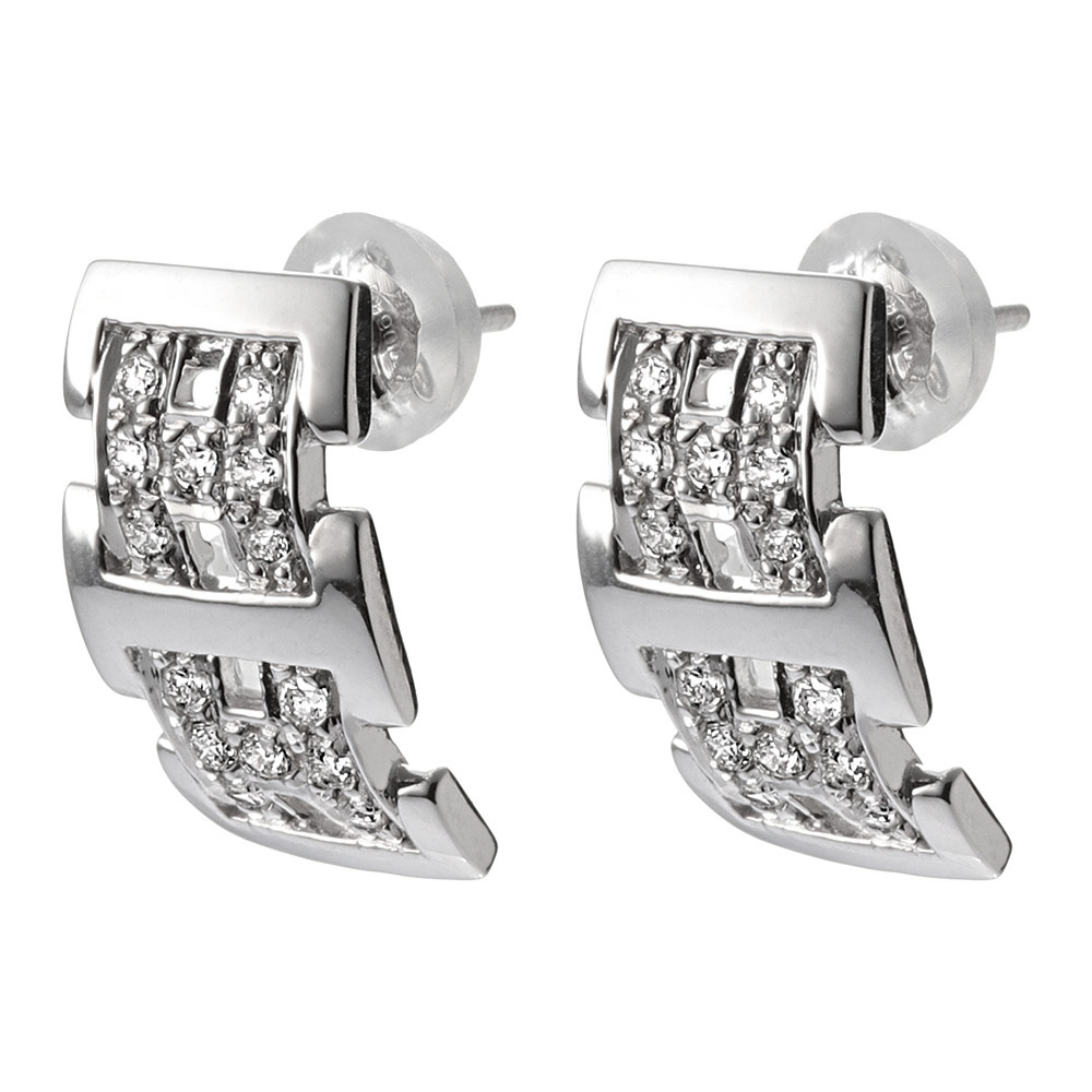 K18 0.4ctダイヤ デザイン ピアス ダイヤモンド ジュエリー アクセサリー J75505