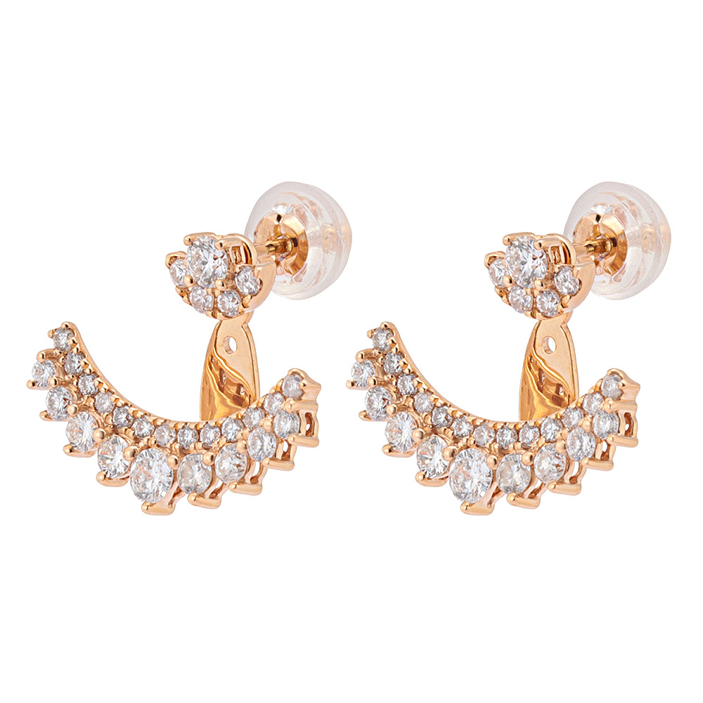 K18 0.76ctダイヤ ジャケットピアス ダイヤモンド ジュエリー アクセサリー J75703