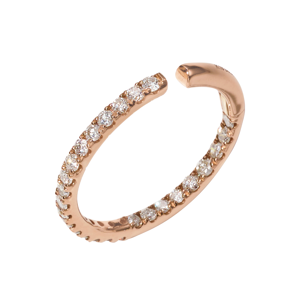 K18 0.5ctダイヤ フープ イヤーカフ(片耳) ダイヤモンド ジュエリー アクセサリー J75707