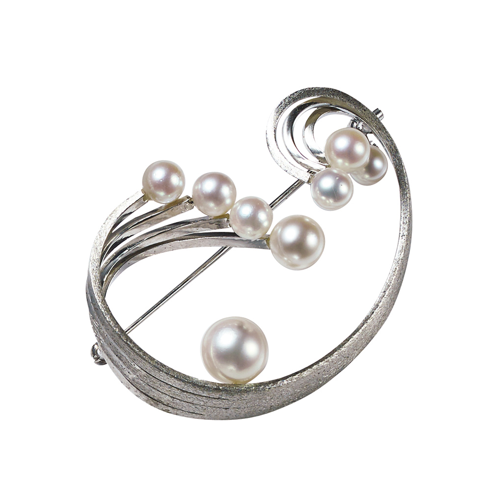 SV アコヤパール ライン ブローチ シルバー製 ジュエリー アクセサリー J73901