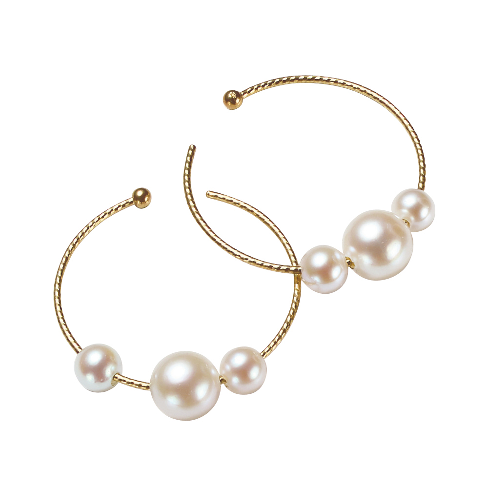K10 アコヤパール フープピアス 真珠 パール ジュエリー アクセサリー J73905