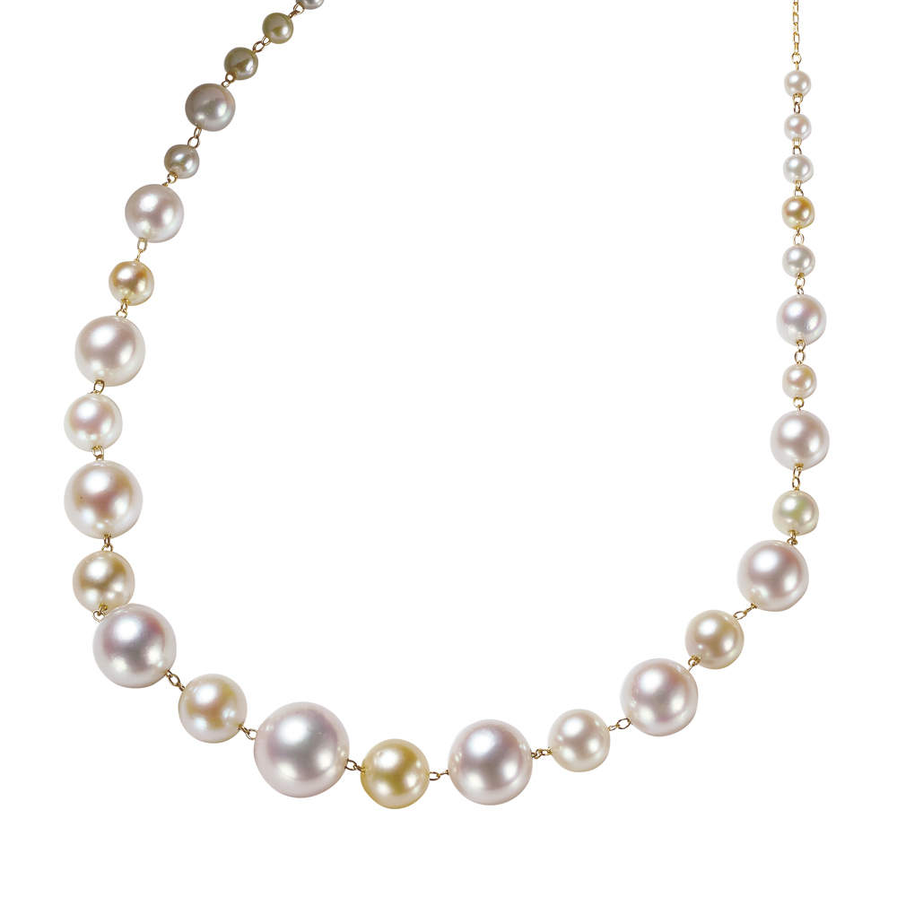 K14 アコヤパール グラデーション ネックレス 真珠 パール ジュエリー アクセサリー J73906