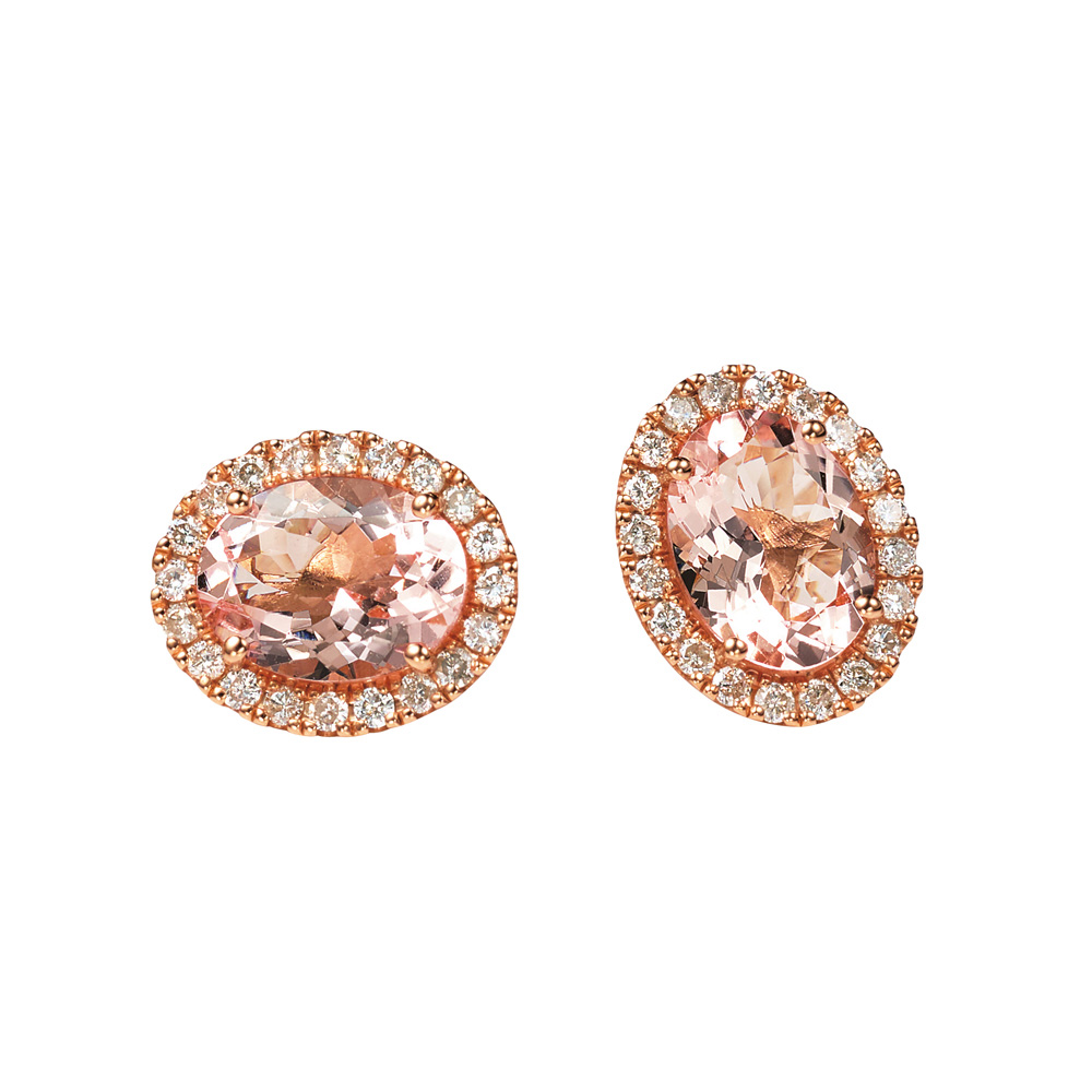 K18PG モルガナイト・ダイヤ ピアス ゴールド製 ジュエリー アクセサリー J74107