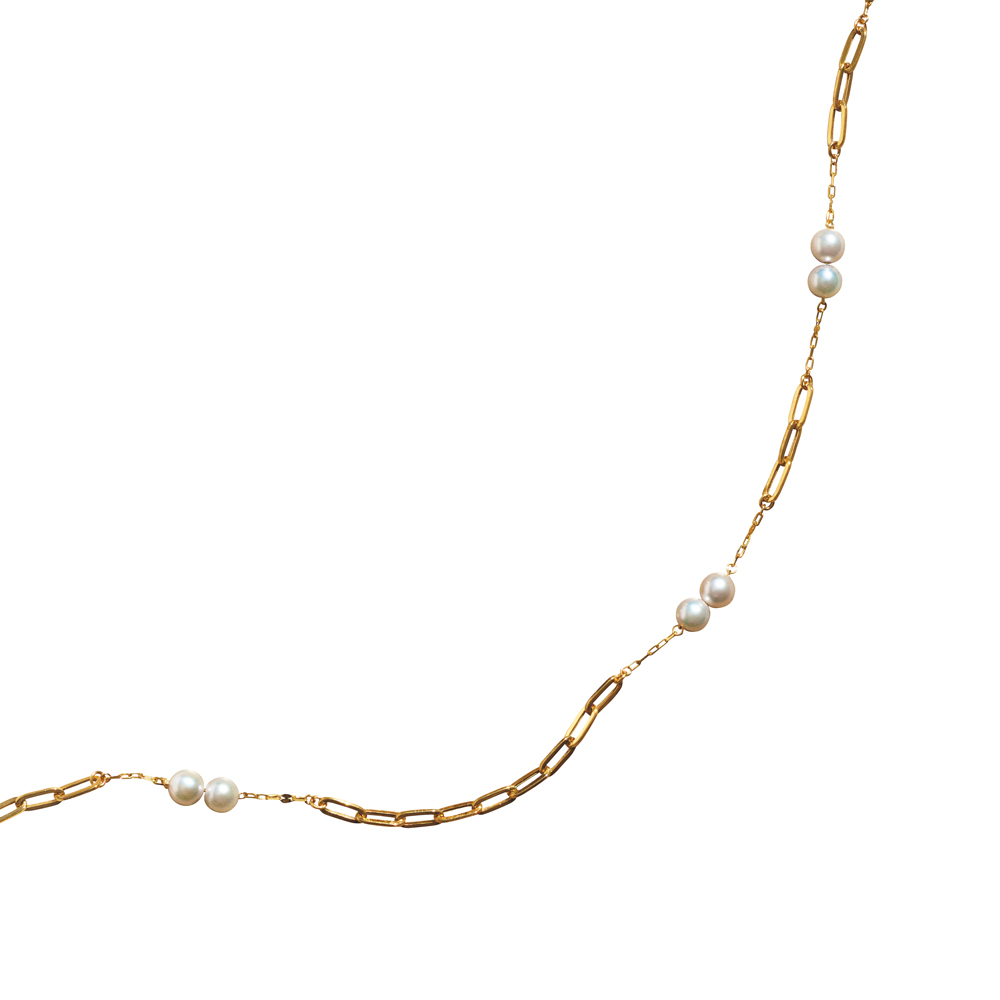 K18 アコヤベビーパール クリップ ネックレス 真珠 パール ジュエリー アクセサリー J74602