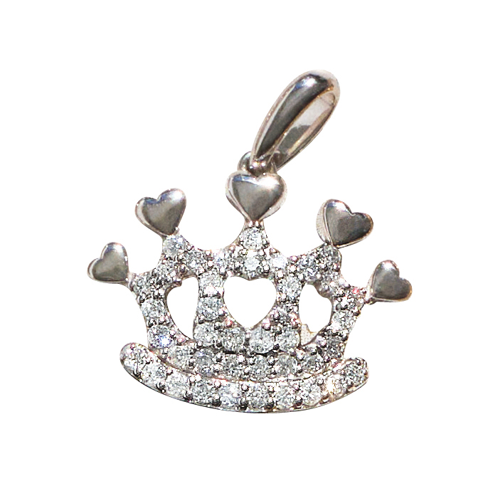 K18 0.3ctダイヤ クラウン ペンダントヘッド ダイヤモンド ジュエリー アクセサリー J74608